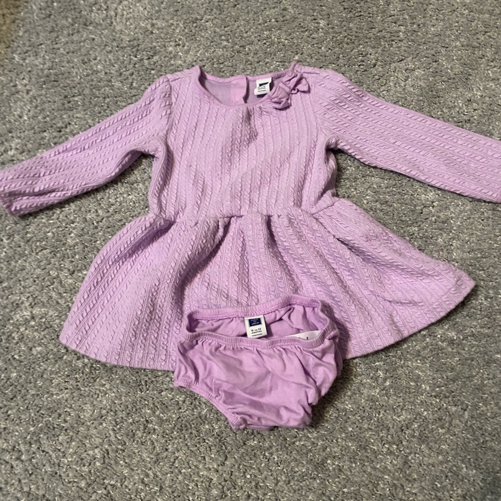 Janie and Jack lavender dress and bloomers size 6-12 months